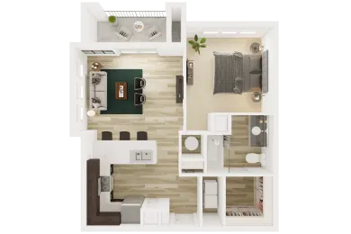 Everly Apartments Houston Floor Plan 1