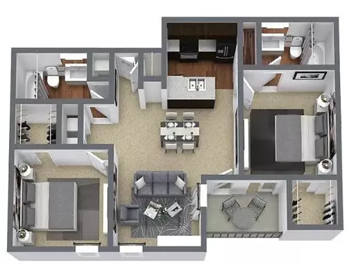 Exchange 7272 Apartments Floorplan 4