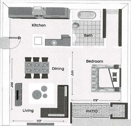 Fairway Square Apartments Alvin Floorplan 1