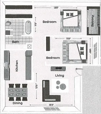 Fairway Square Apartments Alvin Floorplan 5