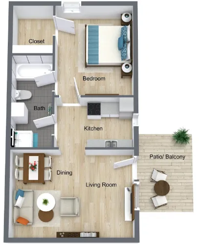 Falls of Beechnut Apartments Houston Floor Plan 1