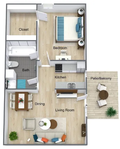 Falls of Beechnut Apartments Houston Floor Plan 2