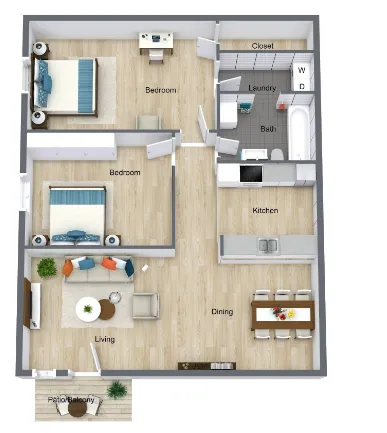 Falls of Beechnut Apartments Houston Floor Plan 4