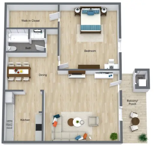 Falls of Bellaire Apartments Houston Floor Plan 1