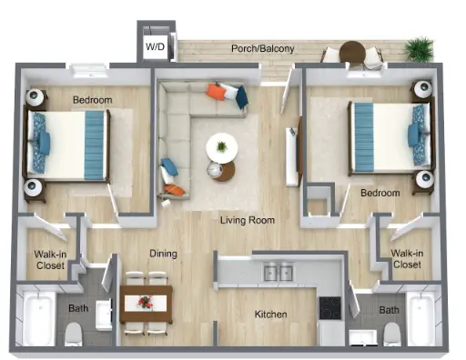 Falls of Bellaire Apartments Houston Floor Plan 3