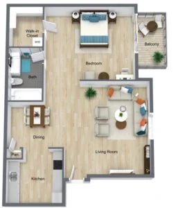 Falls of Gessner Apartments Floorplan 1