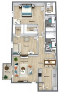 Falls of Gessner Apartments Floorplan 3