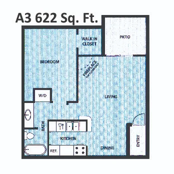 Falls of Wilcrest Houston TX Apartment Floor Plan 1