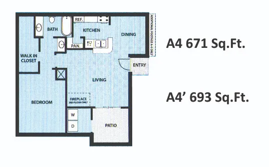 Falls of Wilcrest Houston TX Apartment Floor Plan 3