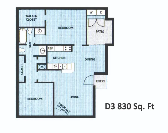 Falls of Wilcrest Houston TX Apartment Floor Plan 5