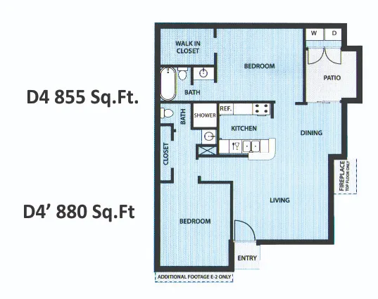 Falls of Wilcrest Houston TX Apartment Floor Plan 6