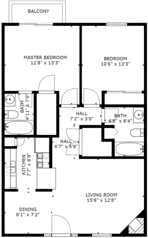 Fifteen Forty Apartments FloorPlan 2