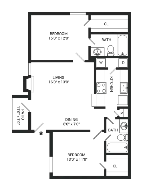 Galleries at Park Lane Apartment Homes Floorplan 3