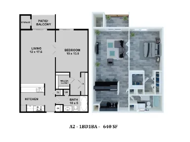 Gia @ Westchase Houston Apartment Floor Plan 2