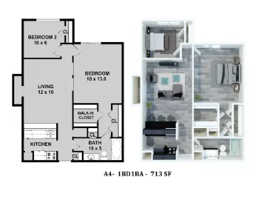 Gia @ Westchase Houston Apartment Floor Plan 4