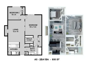 Gia @ Westchase Houston Apartment Floor Plan 5