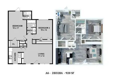 Gia @ Westchase Houston Apartment Floor Plan 6