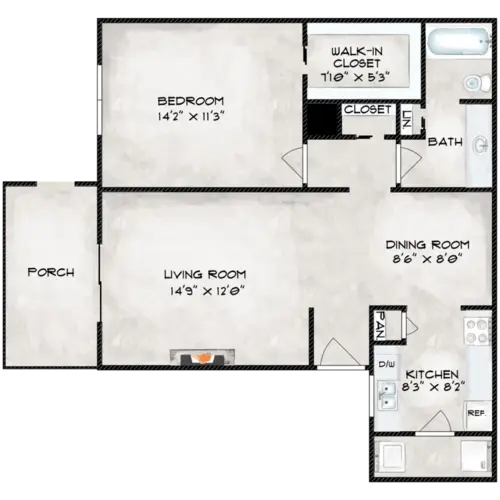 Glenwood Apartment Homes FloorPlan 1