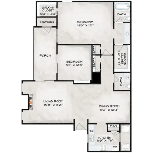 Glenwood Apartment Homes FloorPlan 2