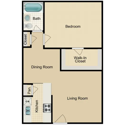 Granada Terrace Apartments Houston Floor Plan 1