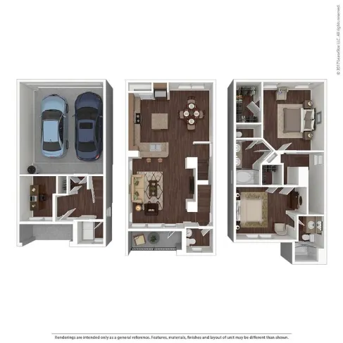 Grand Reserve Townhomes Dallas Apartment Floor Plan 3