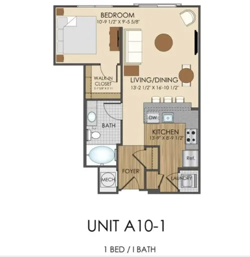 Hidden Creek Apartments Dallas floorplan 1