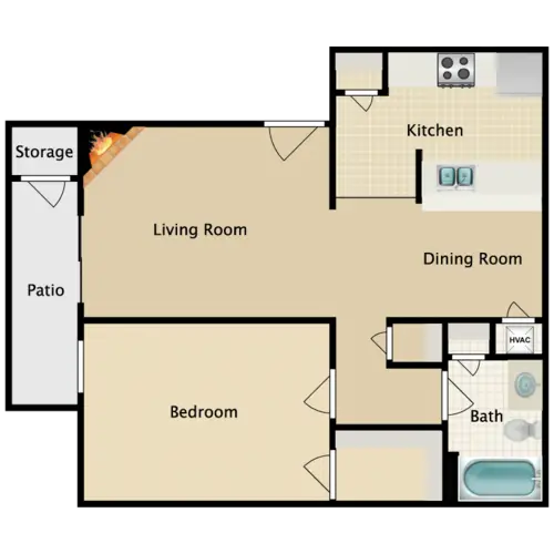 Hillcrest Village Apartments FloorPlan 2