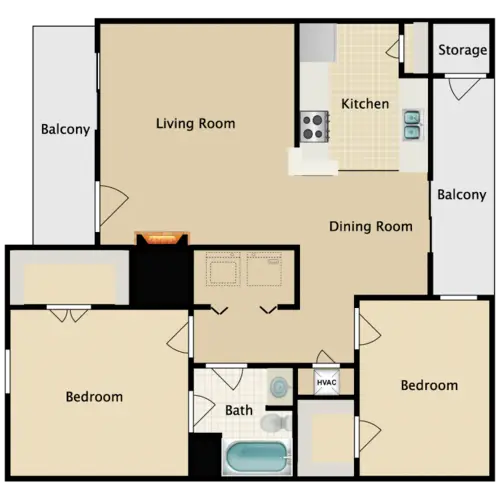 Hillcrest Village Apartments FloorPlan 3