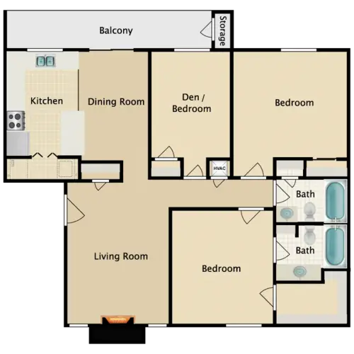 Hillcrest Village Apartments FloorPlan 5