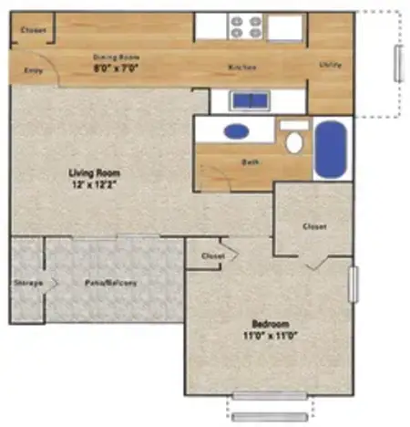 Hunters Hill Apartments Dallas FloorPlan 1