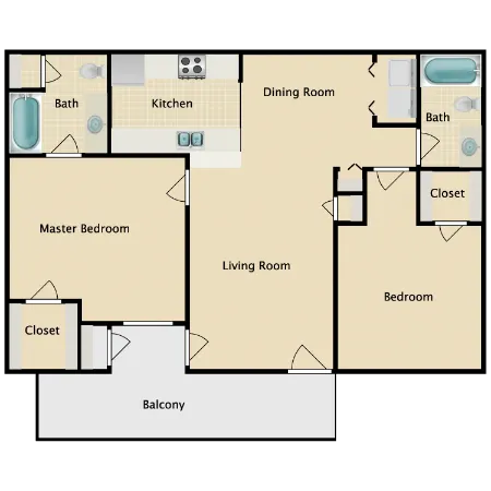 Hunters Point Apartments Houston Floor Plan 5