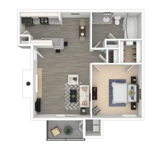 Idlewood Park Apartments Houston Floor Plan 1