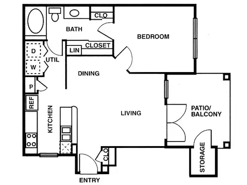 La Salle Apartments Floorplan 1