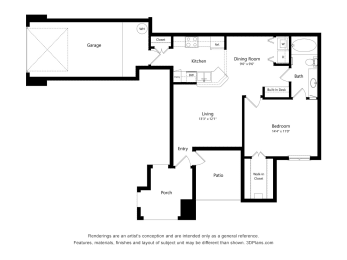 Lakeside Pointe Apartments & Townhomes Floorplan 1