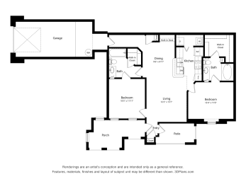 Lakeside Pointe Apartments & Townhomes Floorplan 2