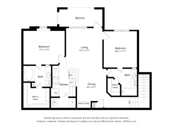 Lakeside Pointe Apartments & Townhomes Floorplan 3