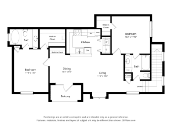 Lakeside Pointe Apartments & Townhomes Floorplan 5