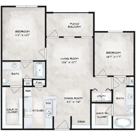 Magnolia Trails Apartments Houston Floor Plan 2