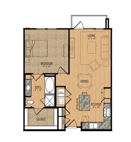 Magnolia at Inwood Village Dallas Apartment Floor Plan 2