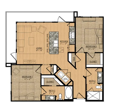 Magnolia at Inwood Village Dallas Apartment Floor Plan 4