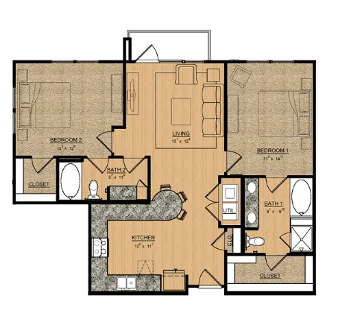 Magnolia at Inwood Village Dallas Apartment Floor Plan 5