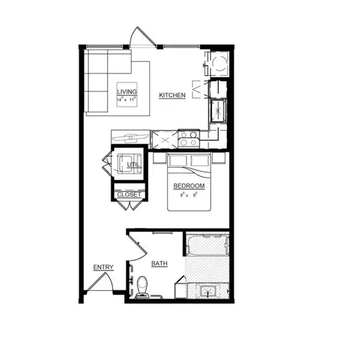 Magnolia on Zang Two FloorPlan 1