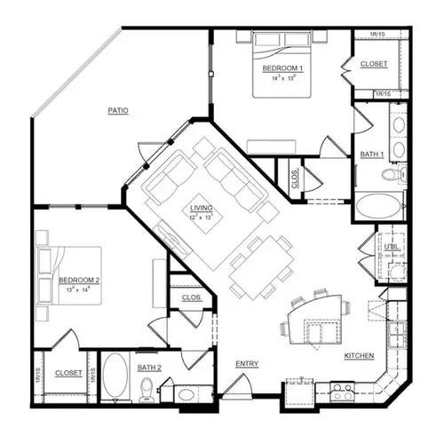 Magnolia on Zang Two FloorPlan 6