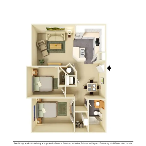 Meadows Place Senior Village Stafford Houston Apartment Floor Plan 1