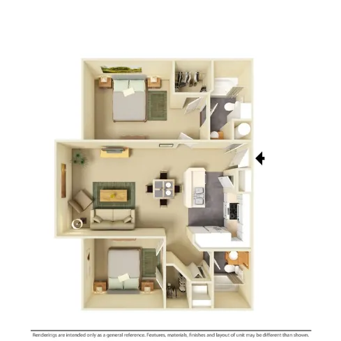 Meadows Place Senior Village Stafford Houston Apartment Floor Plan 3