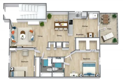 Memorial Falls Apartments Houston Floor Plan 2