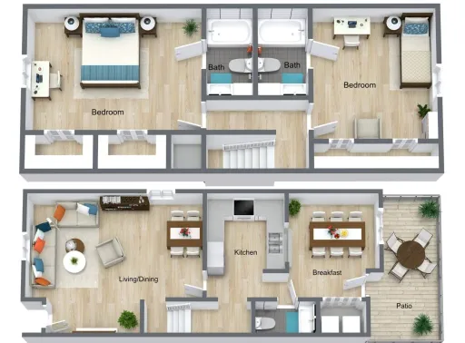 Memorial Falls Apartments Houston Floor Plan 3