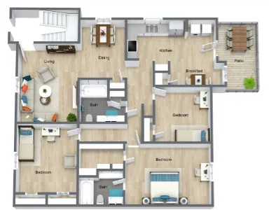 Memorial Falls Apartments Houston Floor Plan 4