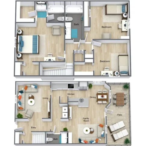 Memorial Falls Apartments Houston Floor Plan 5