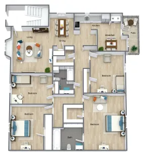 Memorial Falls Apartments Houston Floor Plan 6